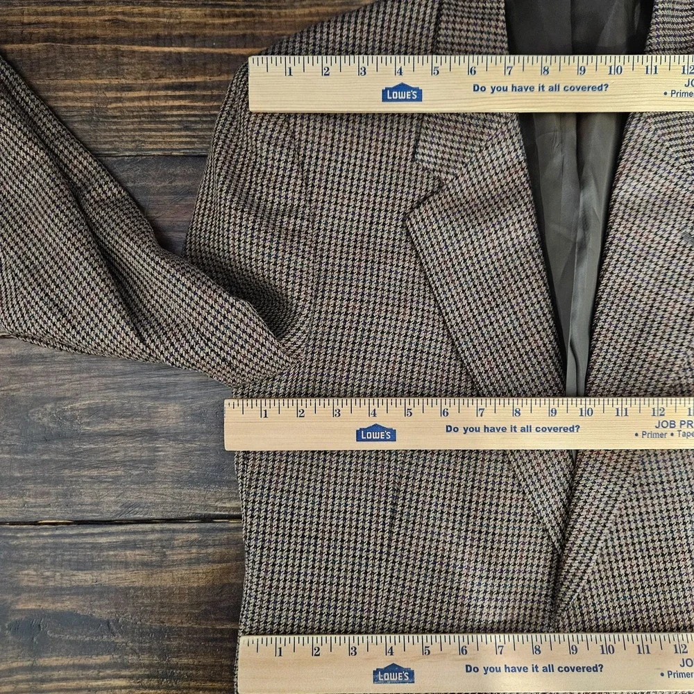 Club Room Men's Sport Coat Blazer Two‎ Button Brown Herringbone Silk Wool 40S